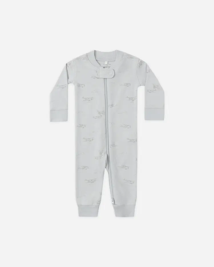 Rylee + Cru LLC ZIP LONGSLEEVE SLEEPER || AIRPLANE