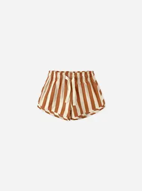 Rylee + Cru LLC BOYS SWIM SHORT || RETRO POPPY STRIPE