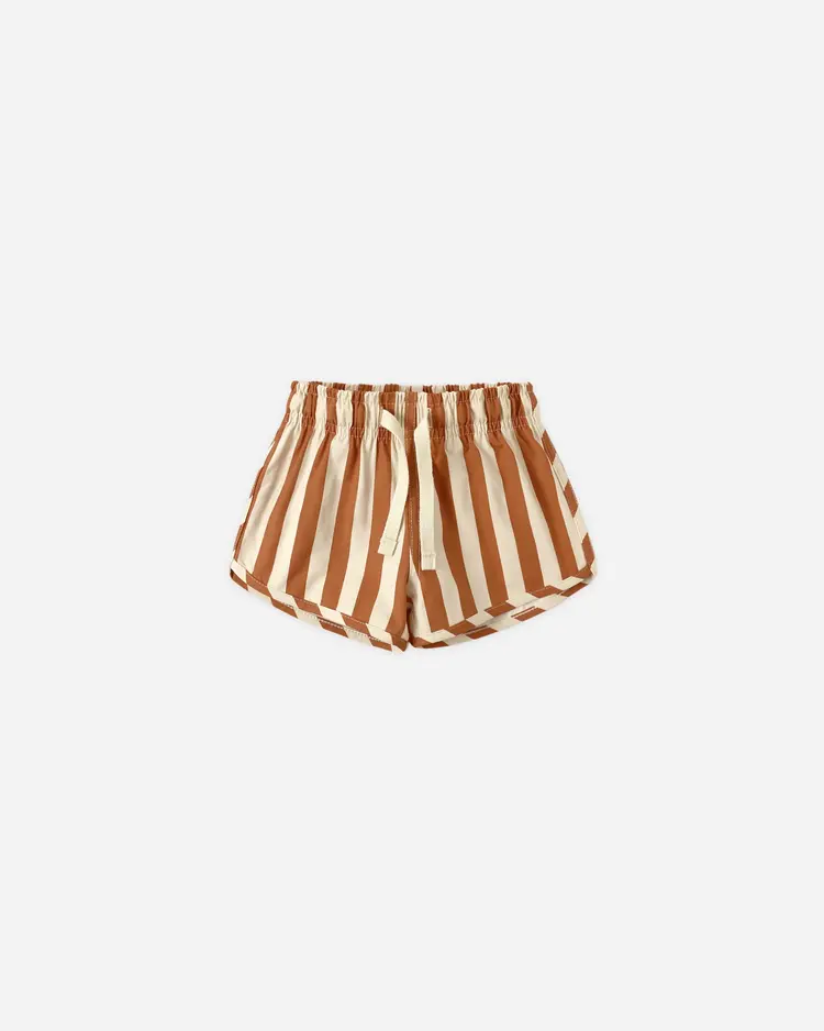 Rylee + Cru LLC BOYS SWIM SHORT || RETRO POPPY STRIPE