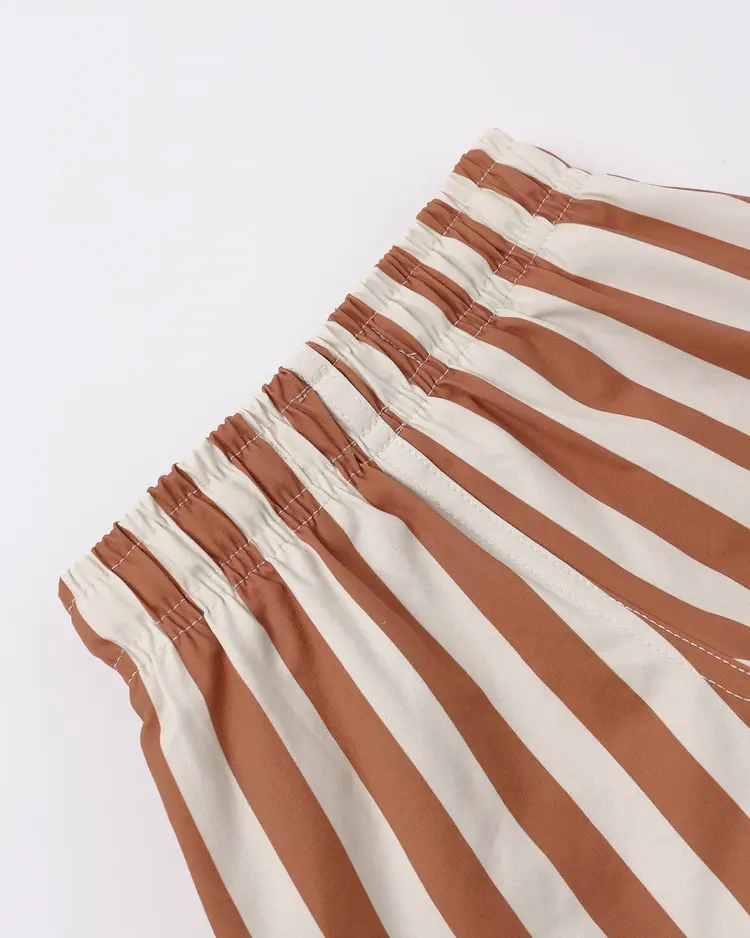 Rylee + Cru LLC BOYS SWIM SHORT || RETRO POPPY STRIPE