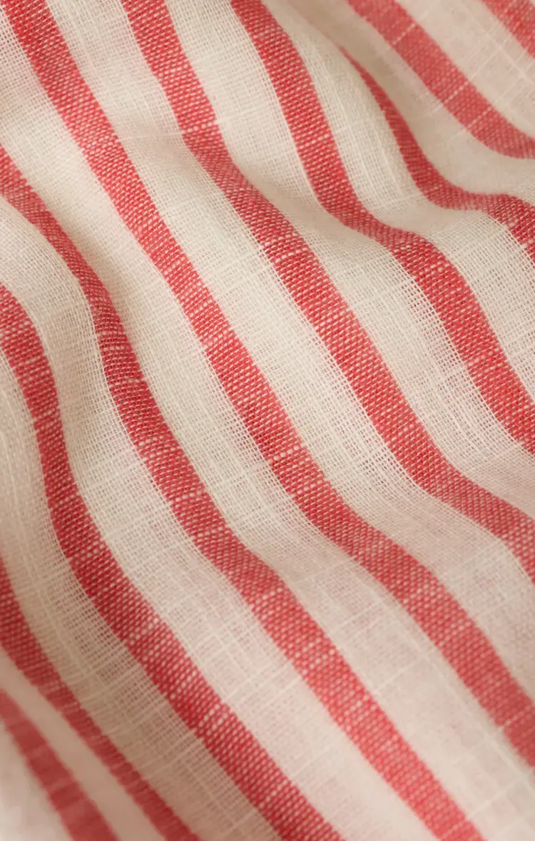Z Supply Saturdays Stripe Shirt Crimson Crush