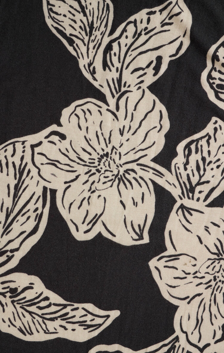 Z Supply Flared Asha Floral Jumpsuit Black Sand