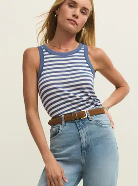 Z Supply Select Striped Tank Calypso Blue Indigo