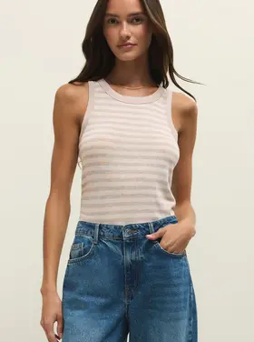 Z Supply Select Striped Tank Natural Heather