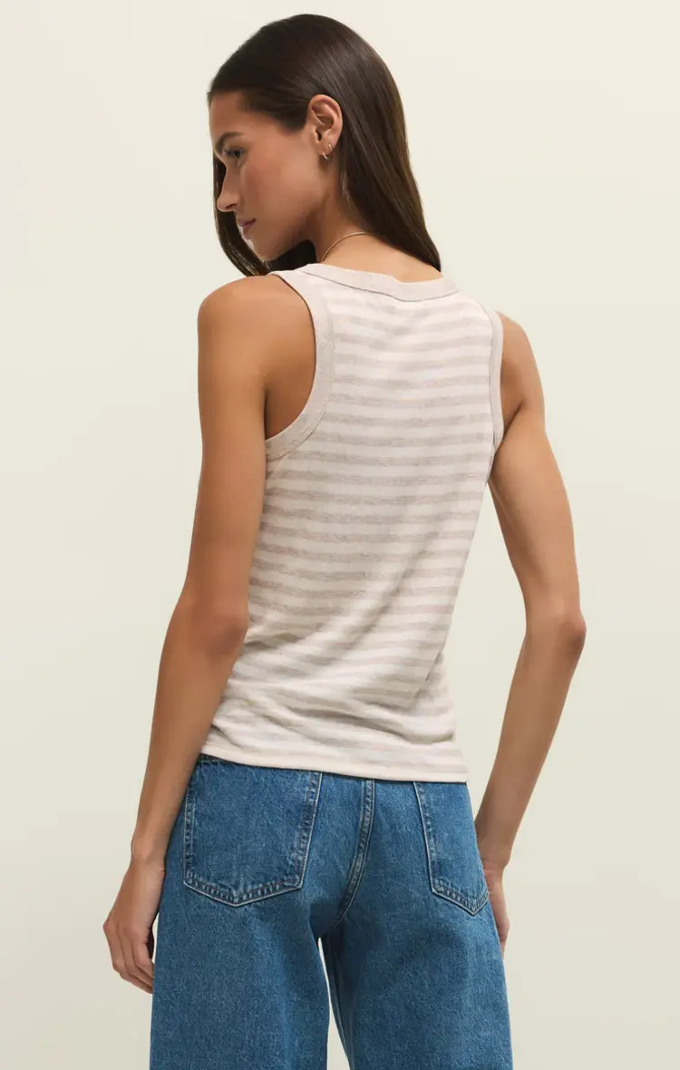 Z Supply Select Striped Tank Natural Heather