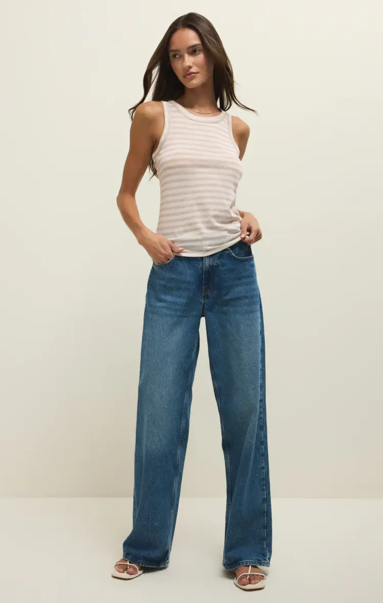 Z Supply Select Striped Tank Natural Heather