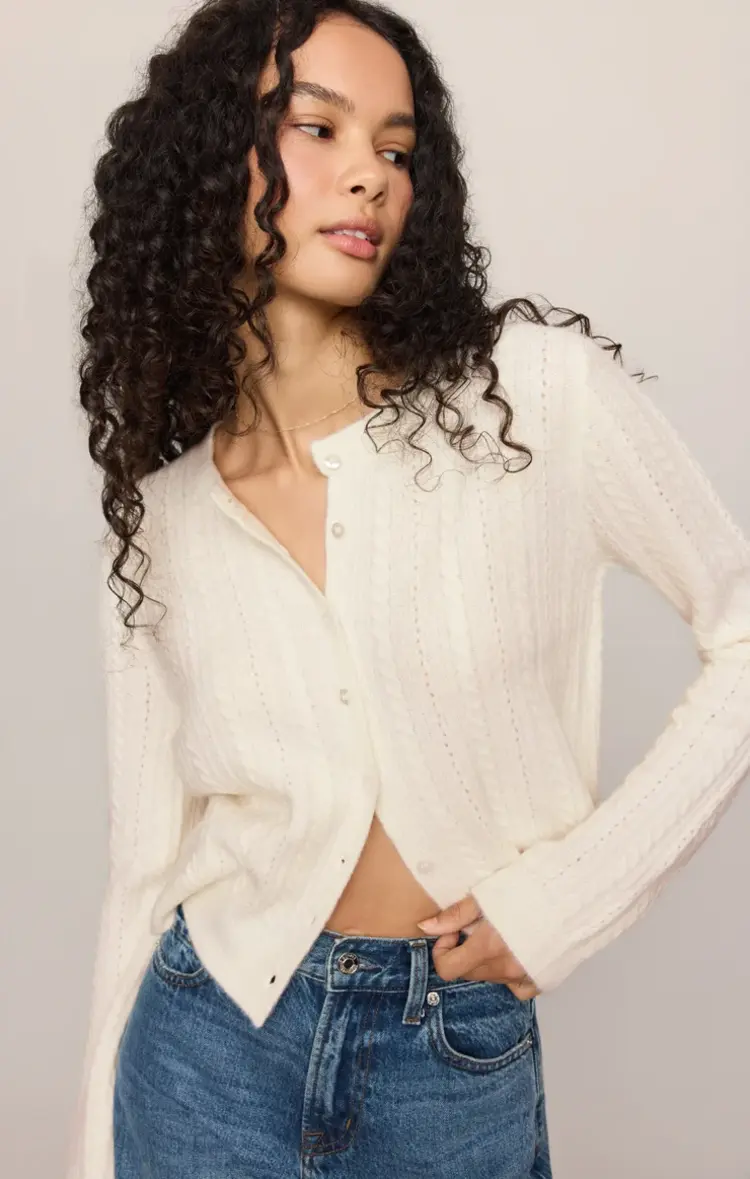 Z Supply Medina Pointelle Cardigan Cloud
