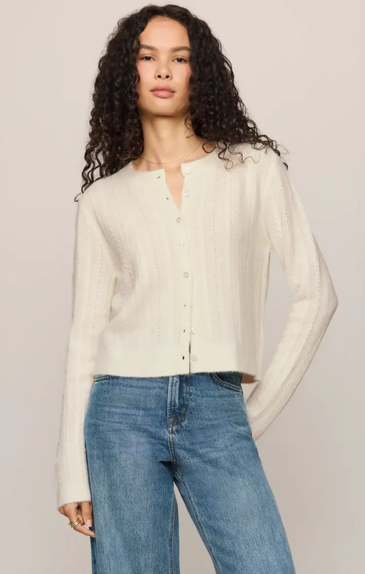 Z Supply Medina Pointelle Cardigan Cloud