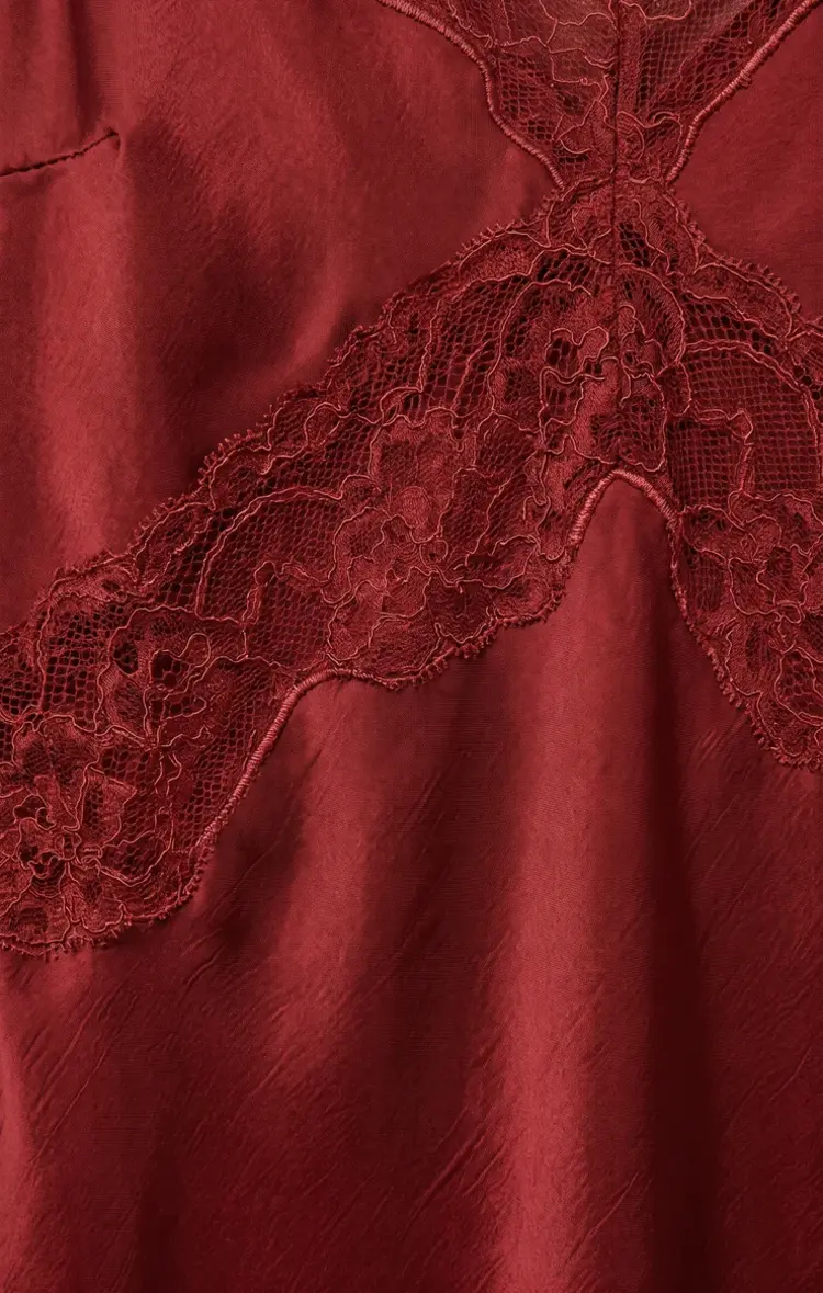 Z Supply Bruna Lace Inset Midi Dress Velvet Rouge