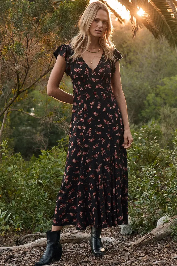 Saltwater Luxe Tayler Midi Dress Black
