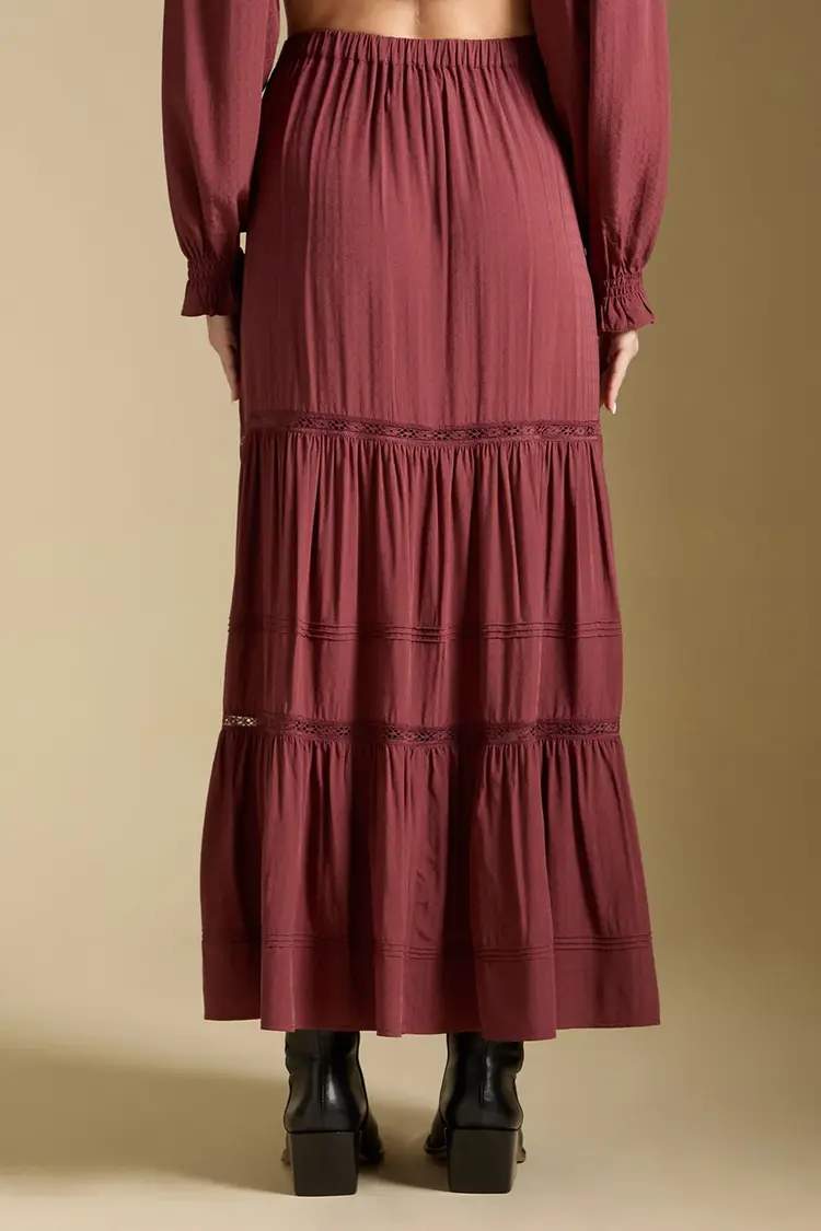Saltwater Luxe Jaycee Midi Skirt Merlot
