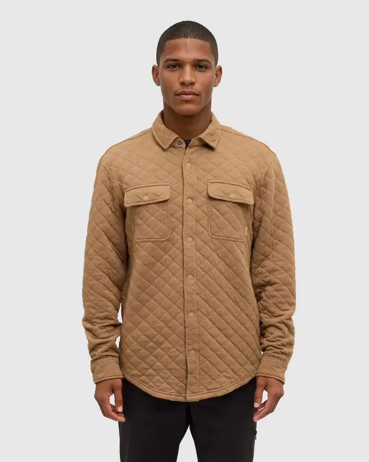 Ten Tree Quilted Colville Shacket Hazelnut Heather