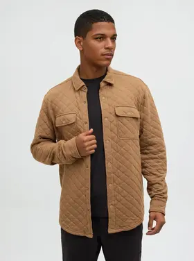 Ten Tree Quilted Colville Shacket Hazelnut Heather