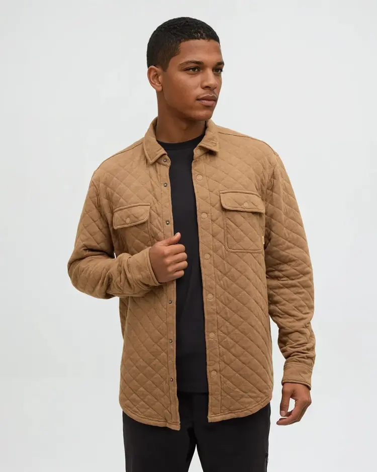 Ten Tree Quilted Colville Shacket Hazelnut Heather