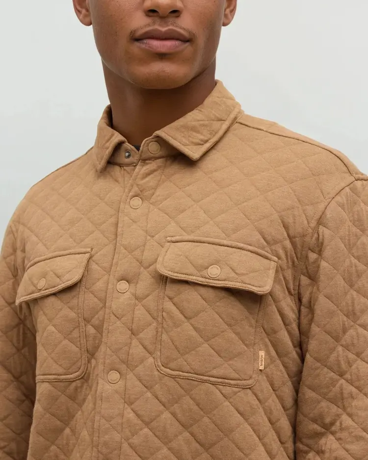 Ten Tree Quilted Colville Shacket Hazelnut Heather