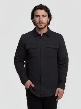 Ten Tree Quilted Colville Shacket Meteorite Black Heather