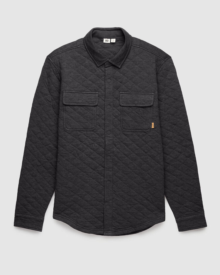 Ten Tree Quilted Colville Shacket Meteorite Black Heather