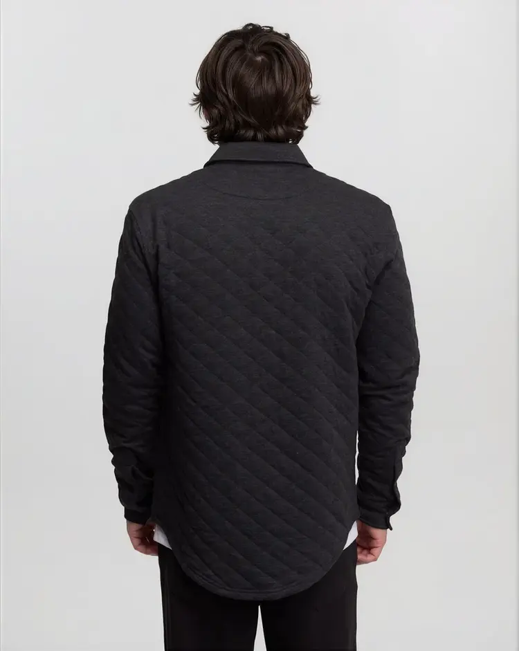 Ten Tree Quilted Colville Shacket Meteorite Black Heather