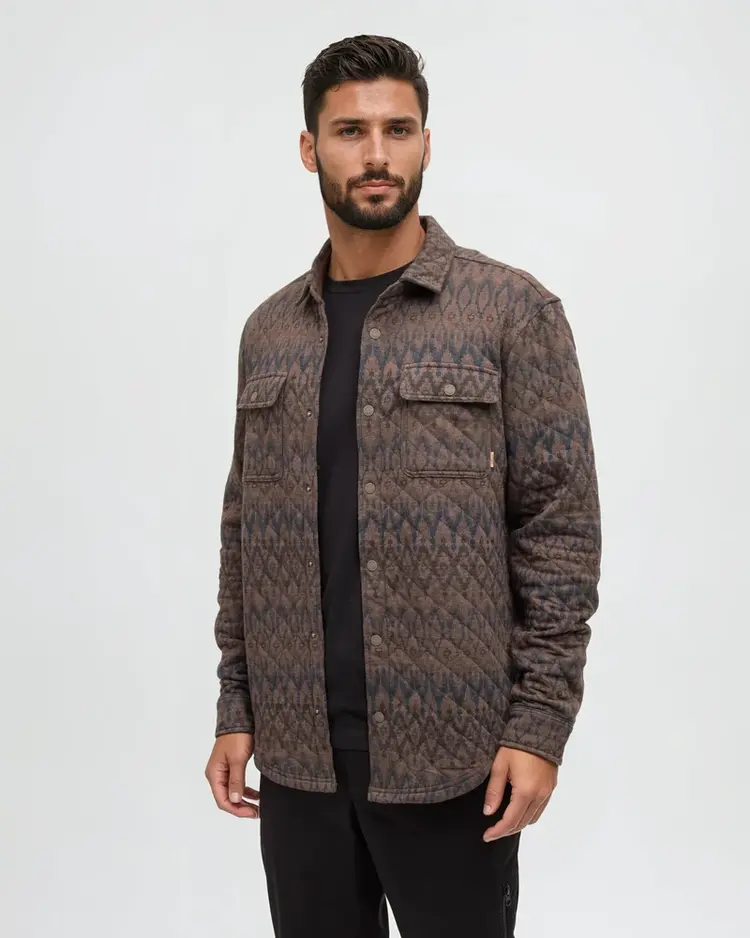 Ten Tree Quilted Colville Shacket Ashwood Heather