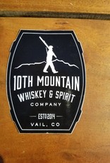 10th Mountain Whiskey & Spirit Co. Sticker - 4" Barrel Logo Black