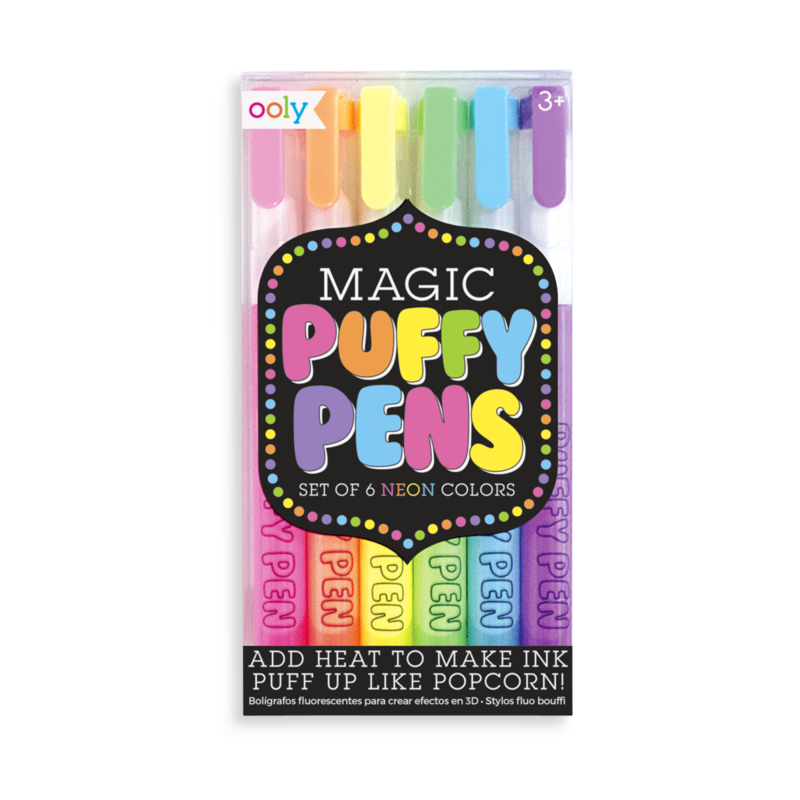 Ooly Magic Neon Puffy Pens (Set of 6)