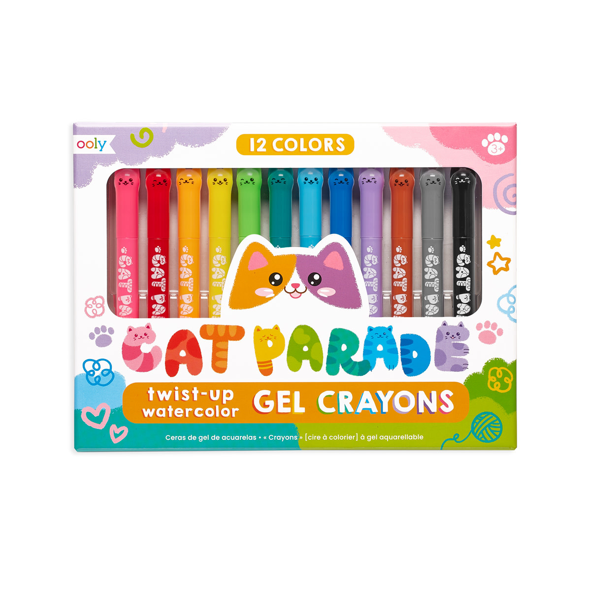 Ooly Cat Parade Watercolor Gel Crayons (Set of 12)