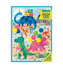 Mudpuppy Dino Party Greeting Card Puzzle