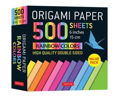 Tuttle Publishing Origami Paper 500 sheets Rainbow Colors 6" (15 cm)