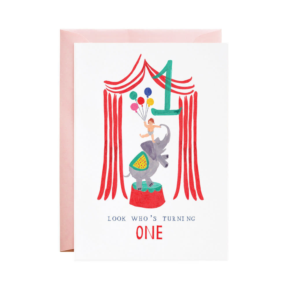 One Ellie Elephant (Birthday Card)