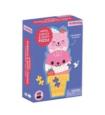 Mudpuppy Strawberry Cat Cone 48 Piece Scratch and Sniff Shaped Mini Puzzle