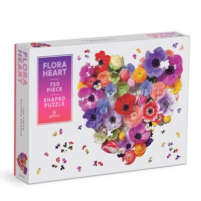 Galison Flora Heart 750 Piece Shaped Puzzle