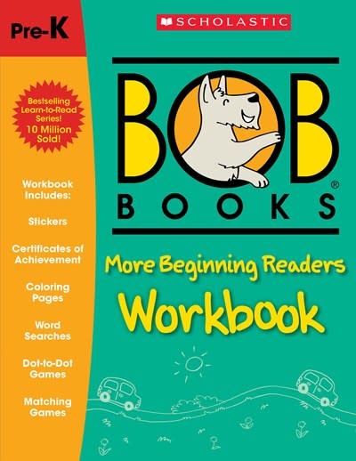 Scholastic Inc. Bob Books - More Beginning Readers Workbook | Phonics, Writing Practice, Stickers, Ages 4 and up, Kindergarten, First Grade (Stage 1: Starting to Read)