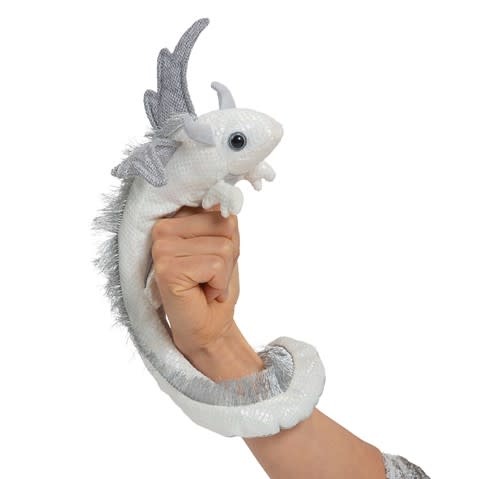 Folkmanis Dragon Wristlet, Pearl (Small Puppet)