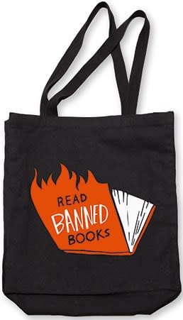 Gibbs Smith Banned Books Tote (flames)