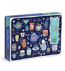 Galison Tea Time 1000 Piece Puzzle with Shaped Pieces