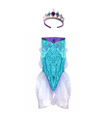 Mermaid Glimmer Skirt w/Tiara, Lilac/Blue, Size 5-6