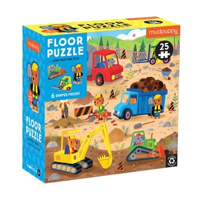 Mudpuppy Construction Site 25 Piece Floor Puzzle with Shaped Pieces