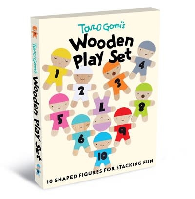 Chronicle Books Taro Gomi's Wooden Play Set: 10 Shaped Figures for Stacking Fun