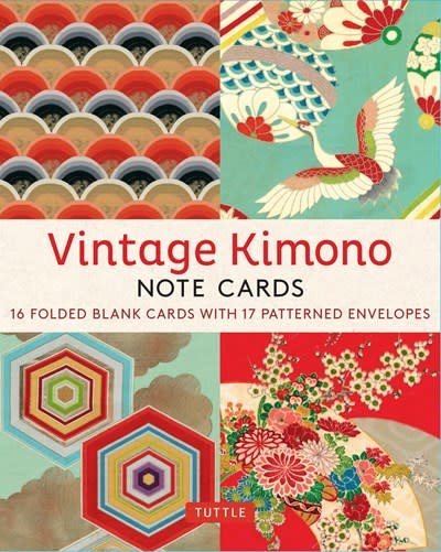 Tuttle Publishing Vintage Kimono, 16 Note Cards: 8 illustrations from 1900's Vintage Japanese Kimono Fabrics (Blank Cards with Envelopes in a Keepsake Box)