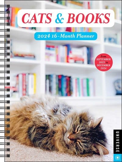 Universe Publishing Cats & Books 16-Month 2024 Planner Calendar: September 2023 - December 2024
