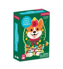 Mudpuppy Christmas Corgi 48 Piece Scratch and Sniff Shaped Mini Pzl