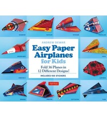 Tuttle Publishing Easy Paper Airplanes for Kids Kit: Fold 36 Paper Planes in 12 Different Designs! (Includes 150 Stickers!)