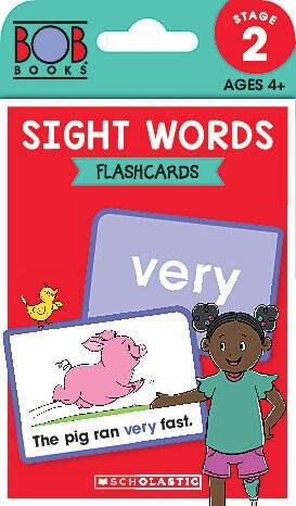 Scholastic Inc. Bob Books - Sight Words Flashcards | Phonics, Ages 4 and up, Kindergarten (Stage 2: Emerging Reader)