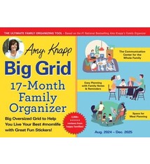 Sourcebooks 2025 Amy Knapp's Big Grid Family Organizer Wall Calendar: August 2024 - December 2025