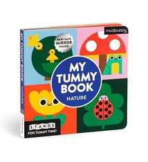 Mudpuppy My Tummy Book Nature: High-Contrast Fold-Out Book That Stands for Tummy Time, Baby-Safe Mirror Inside!