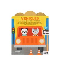 Vehicles Coloring Book + Stickers
