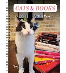 Cats & Books 16-Month 2025 Planner Calendar