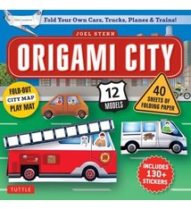 Tuttle Publishing Origami City Kit: Fold Your Own Cars, Trucks, Planes & Trains!: Kit Includes Origami Book, 12 Projects, 40 Origami Papers, 130 Stickers and City Map
