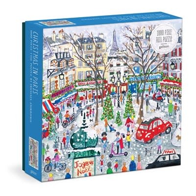 Galison Michael Storrings Christmas in Paris 1000 Piece Foil Puzzle