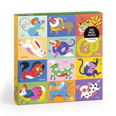 Mudpuppy Chinese Zodiac 500 Piece Family Puzzle